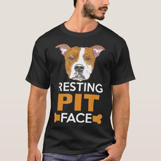 Dog Pitbull Resting Pit Face - New T-shirt (Voorkant)