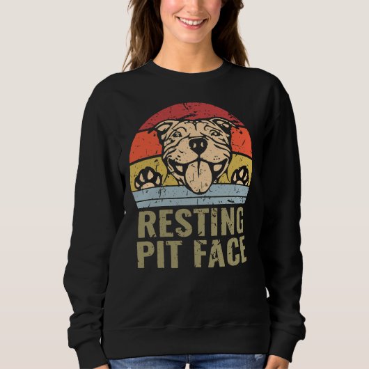 Dog Pitbull Resting Pit Face Trui (Voorkant)