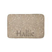 Dog Placemat - Brown Botanical, Personalized Badmat (Voorkant)