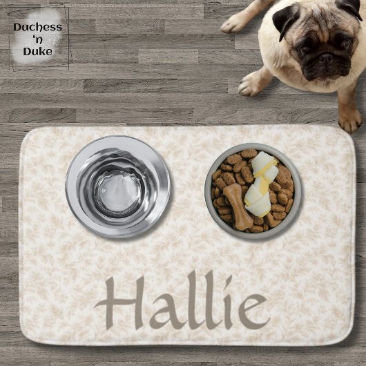 Dog Placemat - Ivory Botanical, Personalized  Badmat