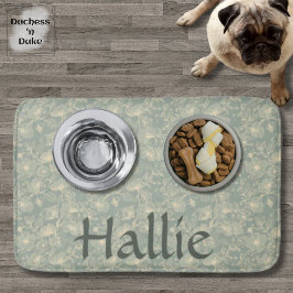 Dog Placemat - Sage Green Botanical, Personalized  Badmat