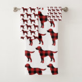 Dog Plaid Buffalo Check Silhouette Christmas Bad Handdoek (Insitu)