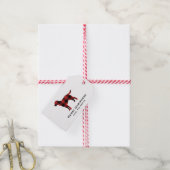 Dog Plaid Buffalo Check Silhouette Christmas Cadeaulabel (Met Touw)