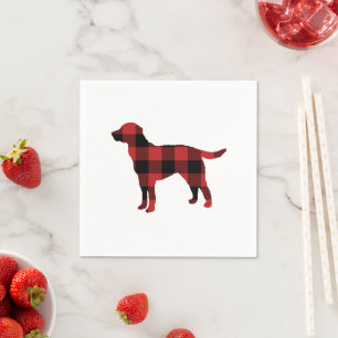 Dog Plaid Buffalo Check Silhouette Christmas Servet