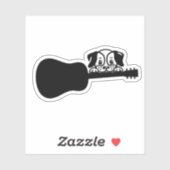Dog play gitaar sticker (Vel)