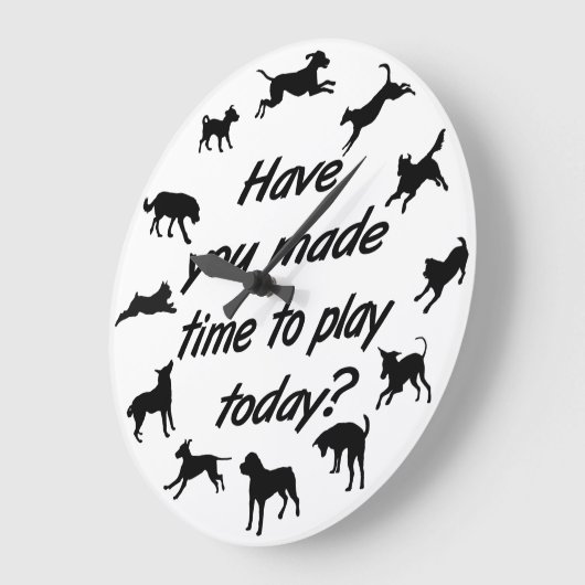 Dog Play Time Clock Grote Klok (Hoek)