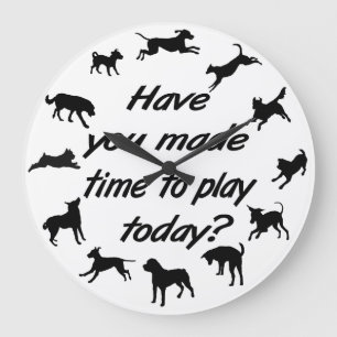Dog Play Time Clock Grote Klok