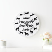 Dog Play Time Clock Grote Klok (Huis)
