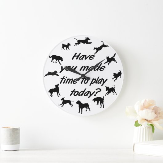 Dog Play Time Clock Grote Klok (Huis)