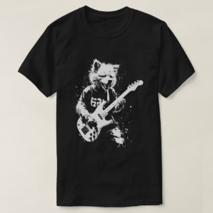 Dog Playing Guitar 90s Grunge Punk Rock & Roll T-shirt