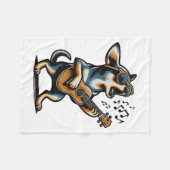 Dog Playing Guitar Singing Chihuahua Funny Dog Mar Fleece Deken (Voorkant (Horizontaal))