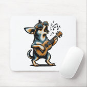 Dog Playing Guitar Singing Chihuahua Funny Dog Mar Muismat (Met muis)