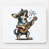 Dog Playing Guitar Singing Chihuahua Funny Dog Mar Muismat (Voorkant)