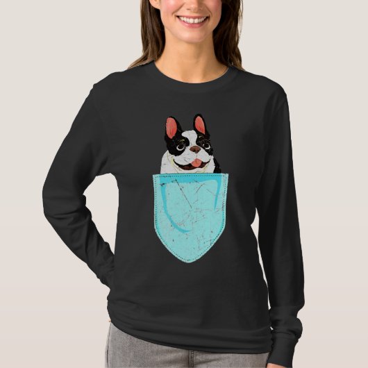 Dog Pocket French Bulldog T-shirt (Voorkant)