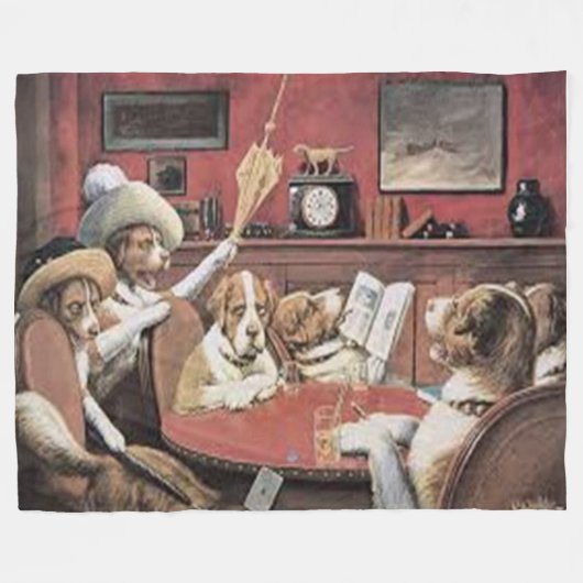 DOG POKER Fleece Blankets Deken (Voorkant (Horizontaal))