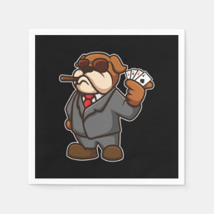 Dog Poker Player-kaarten Cigar Casio Gambler Gift Servet