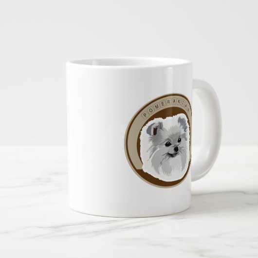 Dog Pomeranian Grote Koffiekop (Voorkant rechts)