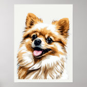 Dog Pomeranian Pop Art Poster (Voorkant)