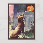 Dog & pompoen -  Halloween Briefkaart (Voorkant)