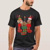 Dog Poodle-kerstsokken Funny Xmas Pajama Pet P T-shirt (Voorkant)