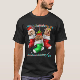 Dog Poodle-kerstsokken Funny Xmas Pajama Pet P T-shirt