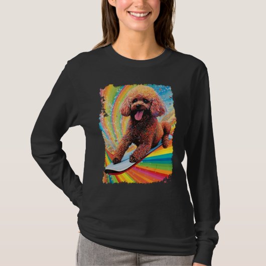 Dog Poodle Paddle Board T-shirt (Voorkant)