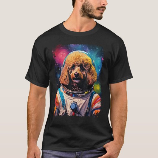 Dog Poodle Space Astronaut T-shirt (Voorkant)