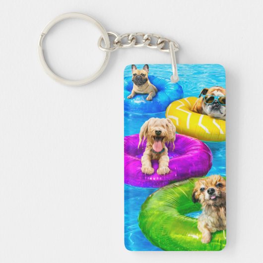 Dog Pool Party Sleutelhanger (Voorkant)