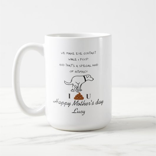 Dog poop Happy's Vaderdag Coffee Mok (Links)