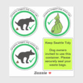 Dog Poop OK afval Kan Sticker (Vel)