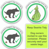 Dog Poop OK afval Kan Sticker (Voorkant)