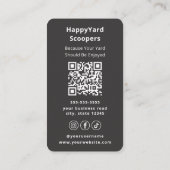 Dog Poop Scooper Pet Waste Removal Service Visitekaartje (Achterkant)