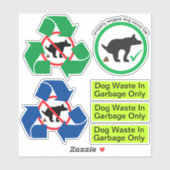 Dog Poop Sticker Set Recyclen Garde (Vel)