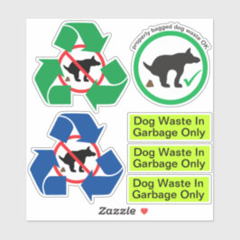 Dog Poop Sticker Set Recyclen Garde