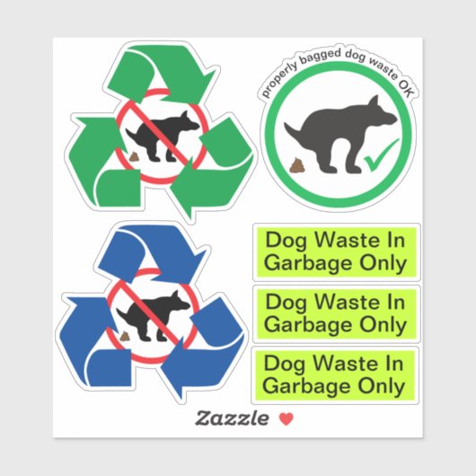 Dog Poop Sticker Set Recyclen Garde (Vel)