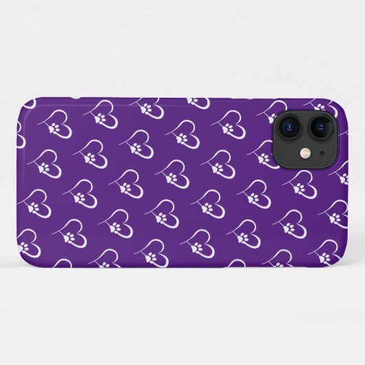Dog-pootdruk in wit hart Case-Mate iPhone case (Achterkant (horizontaal))