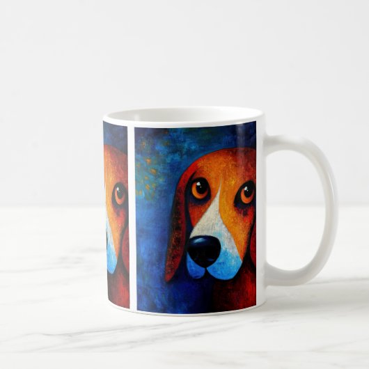 Dog Portrait Art Coffee Mok (Rechts)