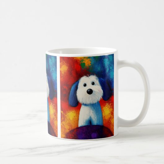Dog Portrait Art Coffee Mok (Rechts)