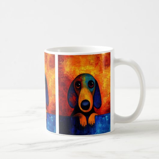 Dog Portrait Art Coffee Mok (Rechts)