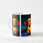 Dog Portrait Art Coffee Mok (Voorkant links)