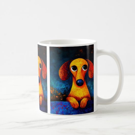 Dog Portrait Art Coffee Mok (Rechts)