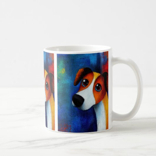 Dog Portrait Art Coffee Mok (Rechts)