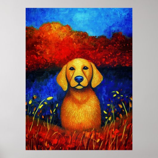 Dog Portrait Art Poster (Voorkant)
