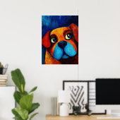 Dog Portrait Art Poster (Thuiskantoor)