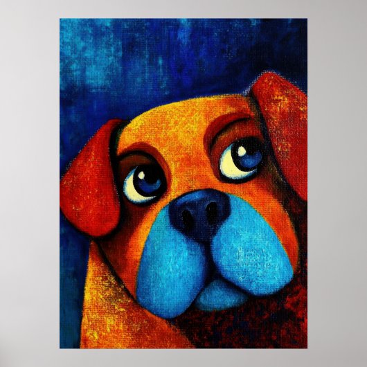 Dog Portrait Art Poster (Voorkant)
