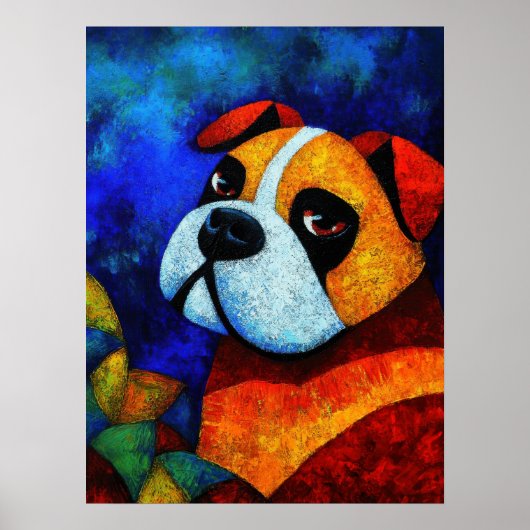 Dog Portrait Art Poster (Voorkant)