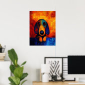 Dog Portrait Art Poster (Thuiskantoor)