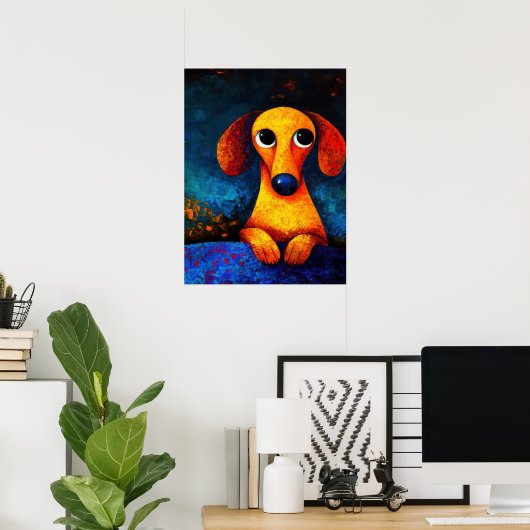 Dog Portrait Art Poster (Thuiskantoor)