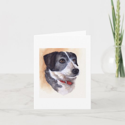 Dog Portrait Created in Watercolour Kaart (Voorkant)