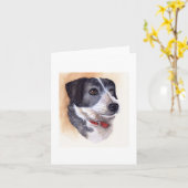 Dog Portrait Created in Watercolour Kaart (Gele Bloem)